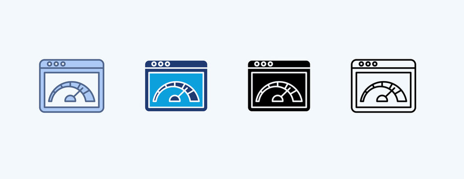 Bandwidth Meter Multiple Icon Illustration Vector