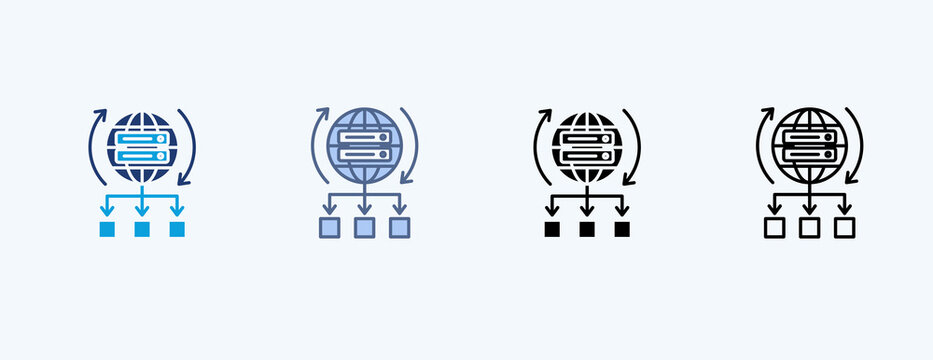 Proxy Server Multiple Icon Illustration Vector