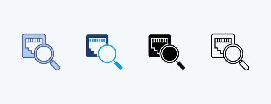Port Scanner Multiple Icon Illustration Vector
