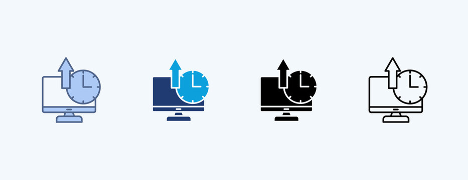 System Uptime Multiple Icon Illustration Vector