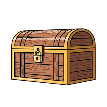 Treasure chest with gold lock.