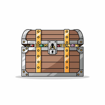 Vintage Treasure Chest with Lock.