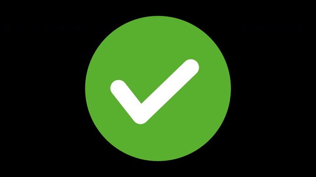 Check Mark Animation Loop &ndash; Success Tick Icon Approval Confirmation Motion Graphic 4K, Transparent Background