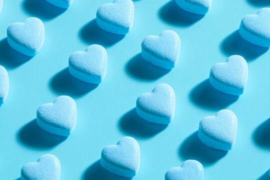 Blue Candy Hearts, Monochrome Blue