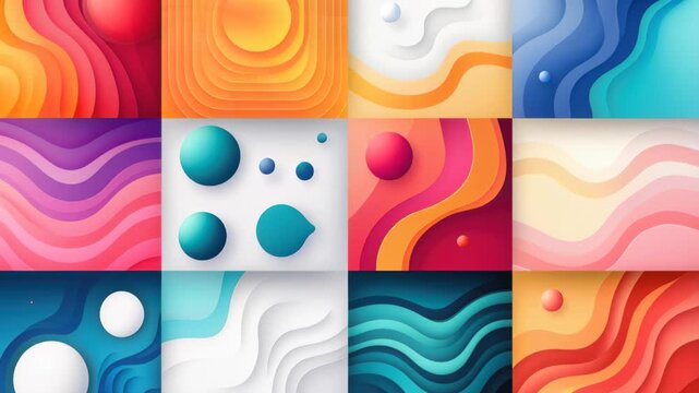 Geometric Abundance: A vibrant tapestry of textured shapes and captivating colors come together in a symphony of abstract design and a harmonious interplay of visual elements. 