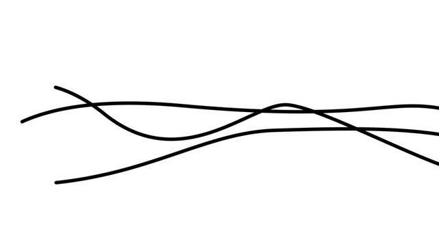 High-contrast black wavy lines moving across a white background. Minimalist and professional motion design.