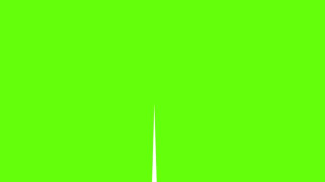 Professional white geometric wipe transition on a green screen for chroma key video editing.