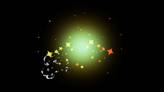 abstract illustration 2D reveal opening montage on alpha background