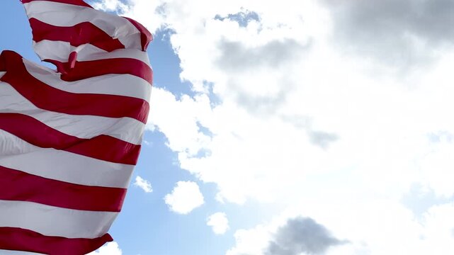 United States Flag Flying Proudly Outdoors on a Windy Day