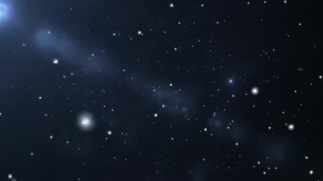 A stunning view of the starry night sky with celestial bodies and a nebula.