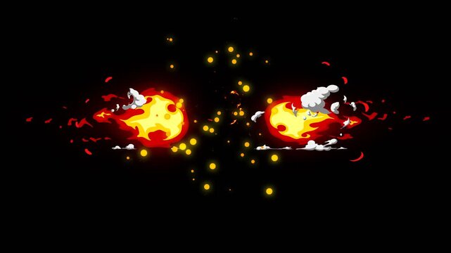 abstract illustration 2D reveal opening montage on alpha background