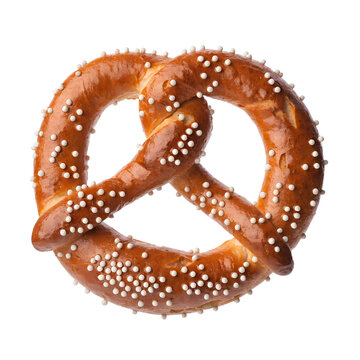 Pretzel with white dots, isolated PNG
