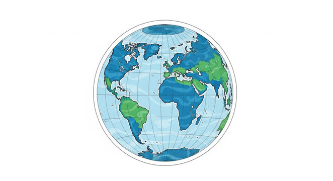 Detailed Earth Globe Showing Continents Oceans and Landmasses.