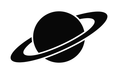 Planet Saturn with ring system flat icon for astronomy apps and websites vector illustration © MDRifat