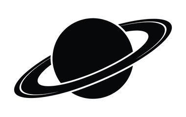 Planet Saturn with ring system flat icon for astronomy apps and websites vector illustration © MDRifat
