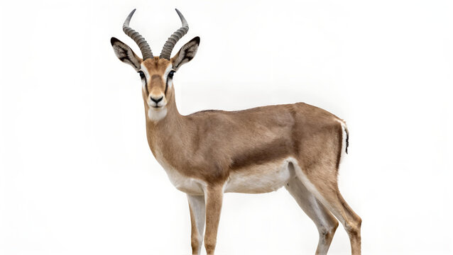 Graceful Impala Antelope Profile Isolated on White Background
