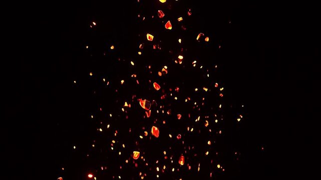 Glowing embers in dark space
