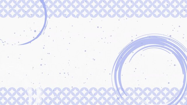和柄（七宝）と筆書きの背景アニメーション　15秒ループ　白背景
