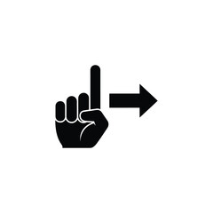 Fototapeta premium A hand pointing to the right with index finger extended and arrow