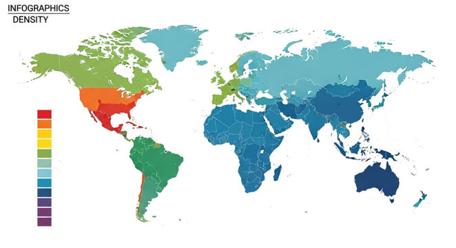 World Map Showing Temperature Zones and Climate Regions.