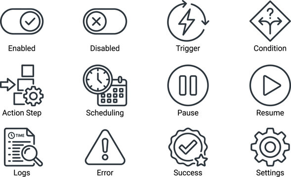 Collection of web interface icons.