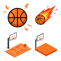 Basketball Sports Element Vector Set © fiqri