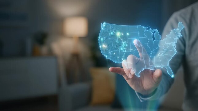 Interactive Holographic Map Display with User Touching Interface