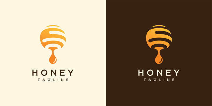 honey art vector  logo design illustration