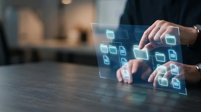 Holographic Data Management Interface with Interactive Elements