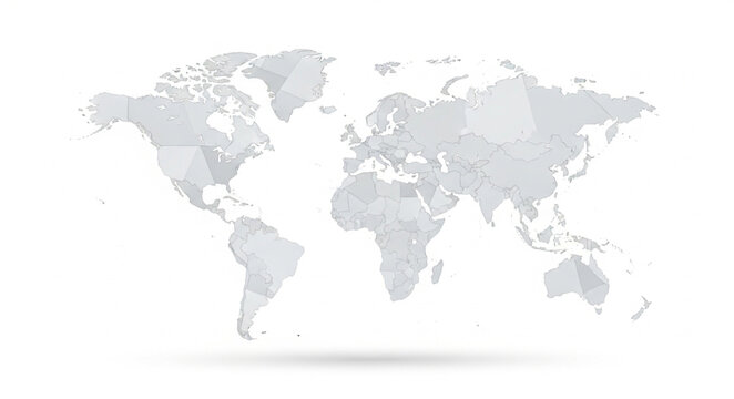 World map illustration with continents and countries in light gray tones.