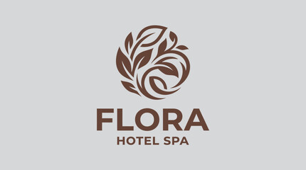 Fototapeta premium Flora Hotel Spa Logo Design.