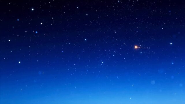 Night sky with stars and shooting star