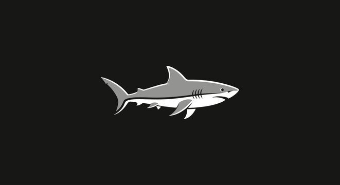 Gray shark swimming in water.
