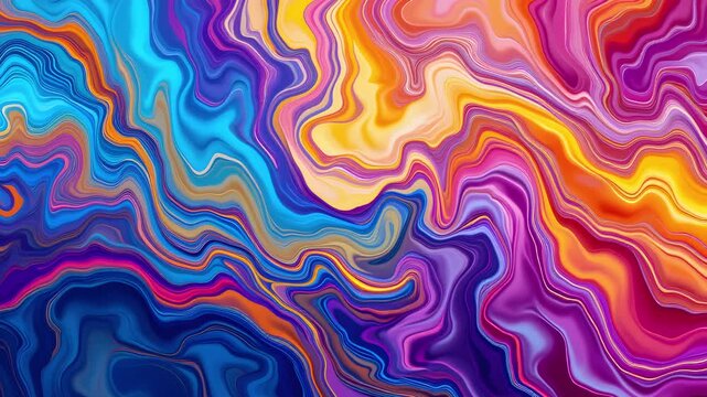 Vibrant liquid marble abstract background with seamless loop motion