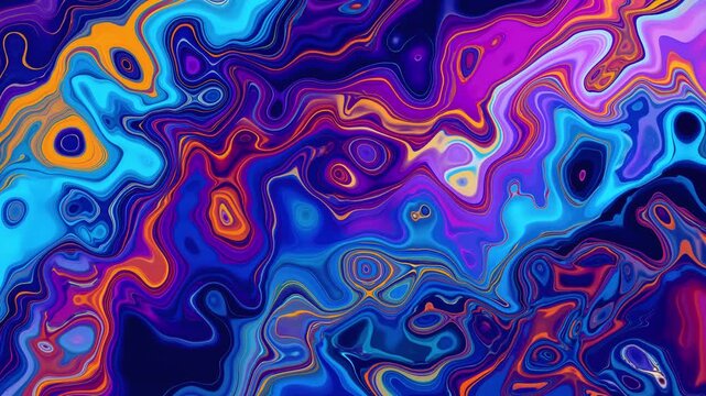 Vibrant liquid abstract background with seamless loop motion