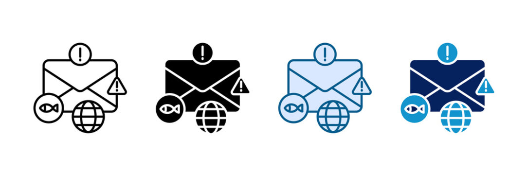 Phishing Icon Set Multiple Style Collection
