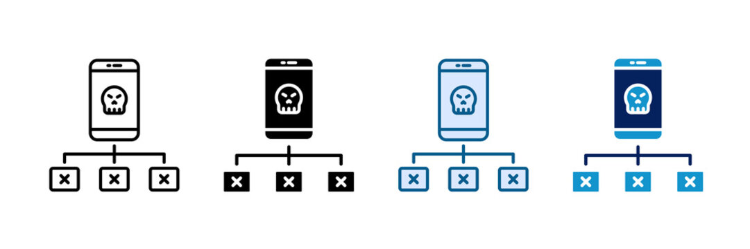 Botnet Icon Set Multiple Style Collection