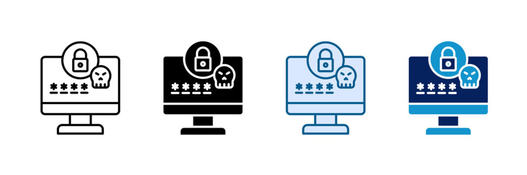 Password Crack Icon Set Multiple Style Collection