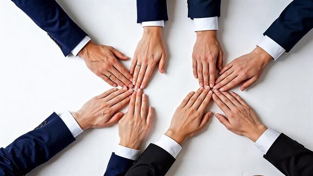 hands of people in suits together