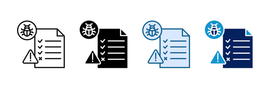 Bug Report Icon Set Multiple Style Collection
