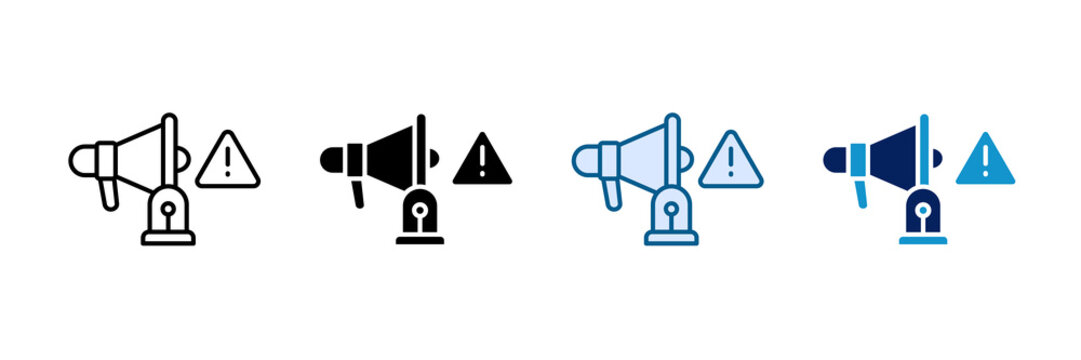 Warning Alert Icon Set Multiple Style Collection