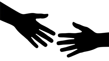 Obraz premium Two hands reaching out to each other in a gesture of connection or help