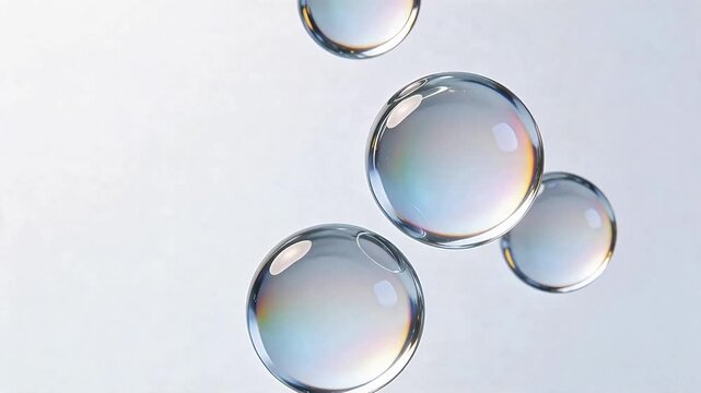 Floating transparent water droplets