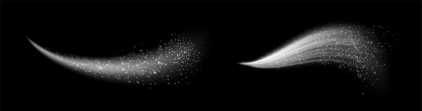 Abstract cosmic particle trails swirling elegantly against a void for artistic and scientific visual inspiration