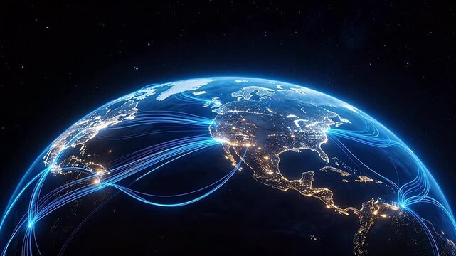 Global network connections on Earth
