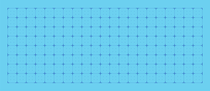 Technical drawing sheet dashed plus geometry, margin layout blueprint style. Broken stroke structure for planning pages diagrams UI wireframes education notebooks digital technology visuals.