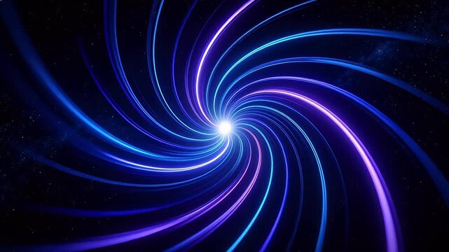 Abstract spiral light lines in space
