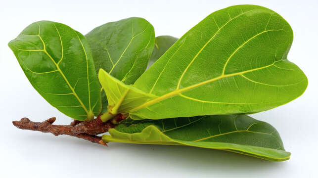 leaf fig branch with multiple overlapping leaves arranged in organic composition isolated on white background ideal for stock botanical illustration and interior design concepts fiddle leaf 