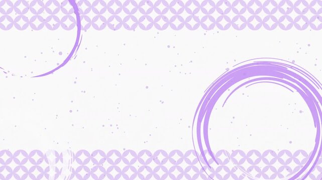 和柄（七宝）と筆書きの背景アニメーション　15秒ループ　白背景