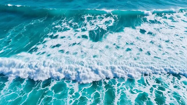 Ocean wave with white foam
